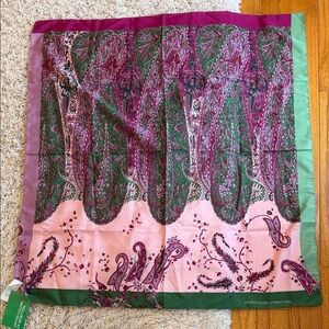 United Colors of Benetton Multicolor Paisley Silk Scarf